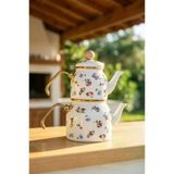 Acar Xap-10438 Petit Fleur Collection Mini Emaye Çaydanlık Takımı