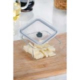 Acar YSH-012135 Olivya 2 Adet Kare Vakumlu Cam Saklama Kabı - 0,45 Lt - Şeffaf - 400 ml