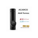 Acarco Siyah Akıllı Termos Dijital Led Göstergeli Dereceli Termos 500 ML