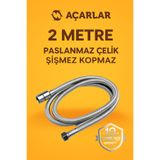 Acarlar 10 Yıl Garantili Paslanmaz Çelik 2 Metre Spiral Duş Başlığı Hortumu 1.kalite