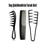 Acarlar Ticaret 3 Lü Saç Şekillendirici Tarak Seti Wax Tarak/Berber Tarağı/Mucizevi Tarak