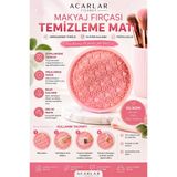Acarlar Ticaret Pratik Kadın Kolay Makyaj Fırçası Süngeri Temizleme Temizleyici Silikon Matı Aparatı Aleti Küçük