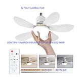 Acarlar Ticaret Sessiz Çalışma 5 Fan Kanat ve Işıklı Uzaktan Kumandalı Tavan Tipi Vantilatör - Çok Renkli