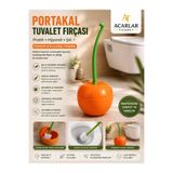 Acarlar Ticaret Uzun Saplı Portakal Dekoratif Turuncu Renkli Lavabo Tuvalet Klozet Temzilik Fırçası