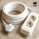 Acaroğlu - 5 Metre 3X2,5Mm² Ttr Kablo | İkili Uzatma Grup Priz