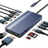 Acasis DS0202 14 In 1 Usb-C Docking Station, 2x4K60Hz Hdmı, 4K60Hz Displayport, 4xusb-C 10GBPS, 3xusb-A, Gigabit Ethernet, Sd/tf Kart, Aux+Mikrofon, Pd 100W Windows/mac Os Uyumlu (DS0202)