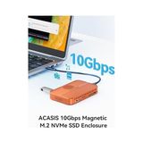 Acasıs Manyetik M.2 Nvme SSD Kasa ve Fanlı Usb-C Yerleştirme Istasyonu, iPhone 17/16/15 Pro/pro Max/plus Için, Aletsiz Kurulum, 2230/2242/2260/2280 B+M M-Key (Turuncu) - 0 - Siyah - Option-1