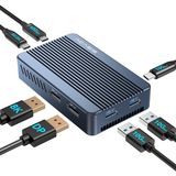 Acasis TBU405 PLUS 6 in 1 Thunderbolt USB-C Dock + SSD Disk Kutusu, Intel JHL7440 Chipset, 2x 8K60Hz DisplayPort, 2x USB-A 3.1, 1x Type-C 3.2, USB4, Alüminyum, Windows/Mac OS Uyumlu