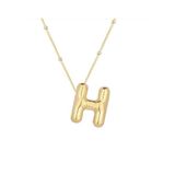 Accessories Üç Boyutlu Çelik H Harfli Balon Gold Renk Kolye