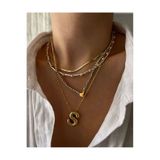 Accessories Üç Boyutlu Çelik S Harfli Balon Gold Renk Kolye