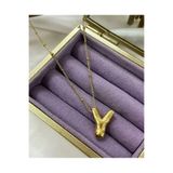 Accessories Üç Boyutlu Çelik Y Harfli Balon Gold Renk Kolye