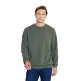 AC&Co / Altınyıldız Classics 2 İplik Sıcak Tutan Standart Fit Normal Kesim Bisiklet Yaka Dokulu Sweatshirt, Renk Haki, Beden S
