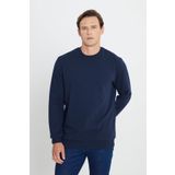 AC&Co / Altınyıldız Classics 2 İplik Sıcak Tutan Standart Fit Normal Kesim Bisiklet Yaka Dokulu Sweatshirt, Renk Lacivert, Beden S
