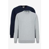 AC&Co / Altınyıldız Classics 2'li Paket Pamuklu Standart Fit Normal Kesim Bisiklet Yaka Sweatshirt, Renk Laci-G.Melanj, Beden S