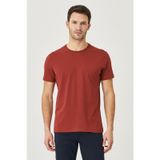 AC&Co / Altınyıldız Classics 4A4800000001BRDXS Slim Fit Bisiklet Yaka Kısa Kol Pamuklu Erkek Tişört Bordo
