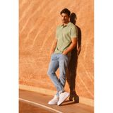 AC&Co / Altınyıldız Classics 4A4820200047YSLS Düğmeli Polo Yaka Cepsiz Slim Fit Erkek Tişört Yeşil