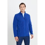 AC&Co / Altınyıldız Classics 4A5221100014SKS3XL Standart Fit Fermuarlı Bato Yaka Polar Erkek Ceket Saks Mavisi saks-mavi