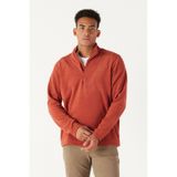 AC&Co / Altınyıldız Classics Anti-Pilling Tüylenme Yapmayan Bato Yaka Erkek Polar Sweatshirt Açık Kahverengi
