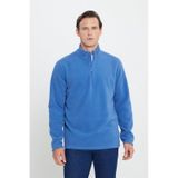 AC&Co / Altınyıldız Classics Anti-Pilling Tüylenme Yapmayan Bato Yaka Erkek Polar Sweatshirt Indigo İndigo