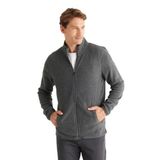 AC&Co / Altınyıldız Classics Anti-Pilling Tüylenme Yapmayan Standart Fit Bato Yaka Sweatshirt Polar Ceket, Renk Antrasit-Melanj, Beden S