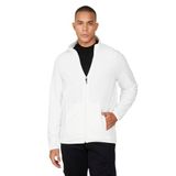 AC&Co / Altınyıldız Classics Anti-Pilling Tüylenme Yapmayan Standart Fit Bato Yaka Sweatshirt Polar Ceket, Renk Beyaz, Beden S