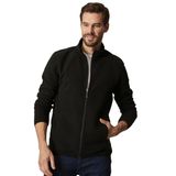 AC&Co / Altınyıldız Classics Anti-Pilling Tüylenme Yapmayan Standart Fit Bato Yaka Sweatshirt Polar Ceket, Renk Siyah, Beden S