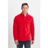 AC&Co / Altınyıldız Classics Anti-Pilling Tüylenme Yapmayan Standart Fit Dik Yaka Polar Sweatshirt, Renk Kırmızı, Beden 3XL