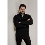AC&Co / Altınyıldız Classics Anti-Pilling Tüylenme Yapmayan Standart Fit Dik Yaka Polar Sweatshirt, Renk Siyah, Beden M