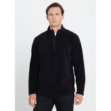 AC&Co / Altınyıldız Classics Anti-Pilling Tüylenme Yapmayan Standart Fit Dik Yaka Polar Sweatshirt, Renk Siyah, Beden XL