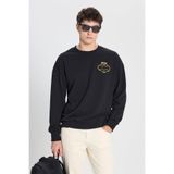 AC&Co / Altınyıldız Classics Batman Lisanslı 3 İplik Loose Fit Bol Kesim Pamuklu Bisiklet Yaka Sweatshirt, Renk Siyah, Beden S