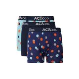 AC&Co / Altınyıldız Classics Desenli Pamuklu Esnek 3'lü Boxer Paketi, Renk Lacivert-Yeşil, Beden L