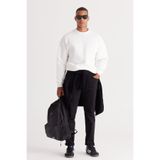 AC&Co / Altınyıldız Classics Ekru Loose Fit Içi Polarlı 3 Iplik Bisiklet Yaka Pamuklu Sweatshirt
