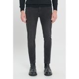 AC&Co / Altınyıldız Classics Ekstra Slim Fit Riss Pamuklu Esnek Denim Jean Erkek Kot Pantolon Antrasit
