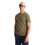 AC&Co / Altınyıldız Classics Erkek %100 Pamuk V Yaka Haki Slim Fit Dar Kesim Tişört Haki, L