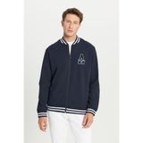 AC&Co Altınyıldız Classics Erkek 2 İplik Pamuklu Kolej Yaka Fermuarlı Sweatshirt Ceket Lacivert S