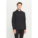 AC&Co Altınyıldız Classics Erkek 2 İplik Pamuklu Standart Fit Polo Yaka Sweatshirt Siyah S Beden