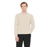 AC&Co Altınyıldız Classics Erkek Açık Bej Pamuklu Standart Fit Bisiklet Yaka Jakarlı Triko Kazak S Beden