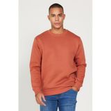 AC&Co / Altınyıldız Classics Erkek Acık Kahve Standart Fit Normal Kesim İçi Polarlı Bisiklet Yaka Sweatshirt Açık Kahverengi