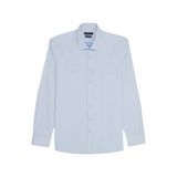 AC&Co / Altınyıldız Classics Erkek Acık Mavı Slim Fit Dar Kesim Klasik Yaka Pamuklu Armürlü Gömlek Acık Mavı Açık Mavi
