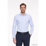 AC&Co / Altınyıldız Classics Erkek Açık Mavi Terletmez Nefes Alan Pamuklu Gömlek Slim Fit Dar Kesim Klasik Yaka