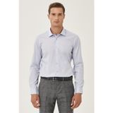 AC&Co / Altınyıldız Classics ERKEK ACIK MAVI Ütülemesi Kolay Slim Fit Dar Kesim Klasik Yaka Pamuklu Gömlek