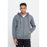 AC&Co / Altınyıldız Classics Erkek Antrasıt Melanj Standart Fit Normal Kesim Kapüşonlu Fermuarlı Sweatshirt Antrasit