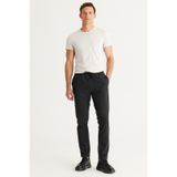 AC&Co / Altınyıldız Classics Erkek Antrasıt Slim Fit Dar Kesim Beli Bağlamalı Yan Cepli Pantolon