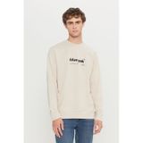 AC&Co / Altınyıldız Classics Erkek Bej 2 İplik Pamuklu Standart Fit Normal Kesim Bisiklet Yaka Sweatshirt Bej