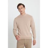 AC&Co / Altınyıldız Classics Erkek Bej Melanj Standart Fit Normal Kesim Yarım Balıkçı Yaka Pamuklu Triko Kazak Bej Melanj
