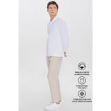 AC&Co / Altınyıldız Classics Erkek Bej Pamuklu Standart Fit Normal Kesim Beli Lastikli Diagonal Desenli Örme Pantolon