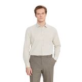 AC&Co Altınyıldız Classics Erkek Bej Pamuklu Tailored Slim Fit Dar Kesim Klasik Yaka Armürlü Cepli Gömlek S Beden