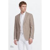 AC&Co / Altınyıldız Classics Erkek Bej Slim Fit Dar Kesim Mono Yaka Torba Cepli Blazer Ceket