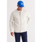AC&Co / Altınyıldız Classics Erkek Bej Standart Fit Normal Kesim İçi Polarlı Kolej Yaka Pamuklu Sweatshirt Bej