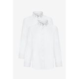 AC&Co / Altınyıldız Classics Erkek Beyaz 2'li Pamuklu Kolay Ütülenebilir Slim Fit Dar Kesim Oxford Gömlek Paketi Beyaz